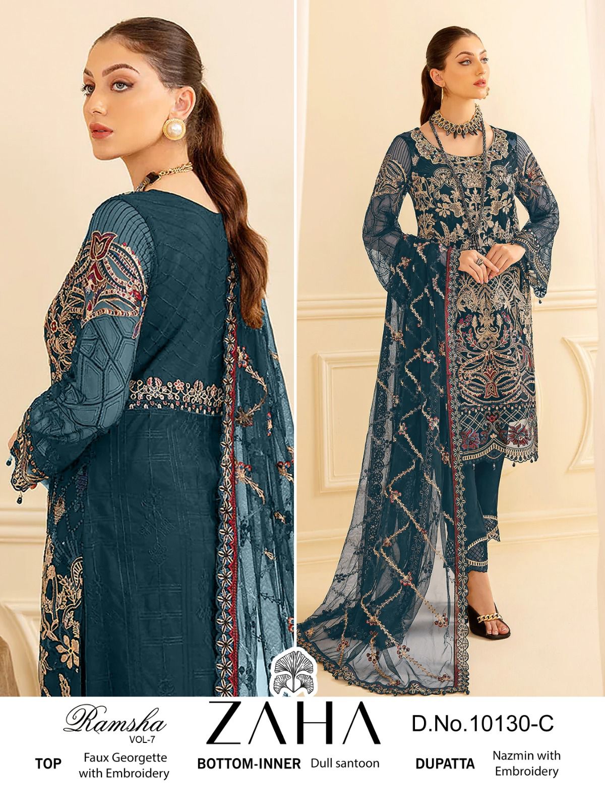 Zaha Ramsha Vol 7 Wholesale Georgette Pakistani Salwar Suits 